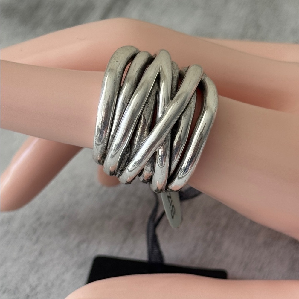 ! E&L Sterling Silver Statement Electoform Wired Wrap  Ring Israel Sz. 7